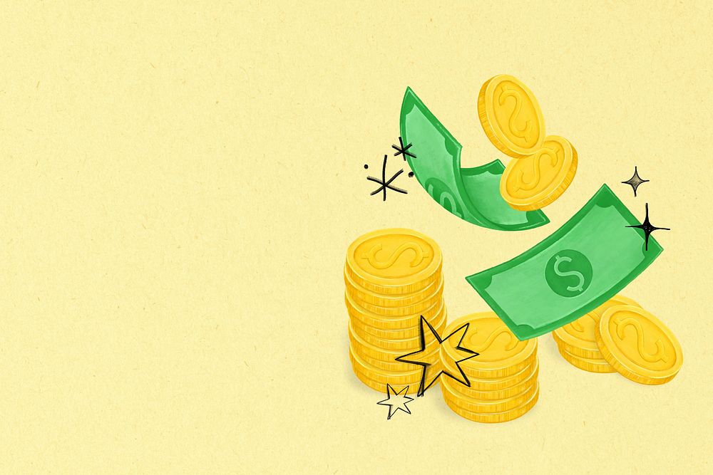 Stacked coins background, money and finance illustration