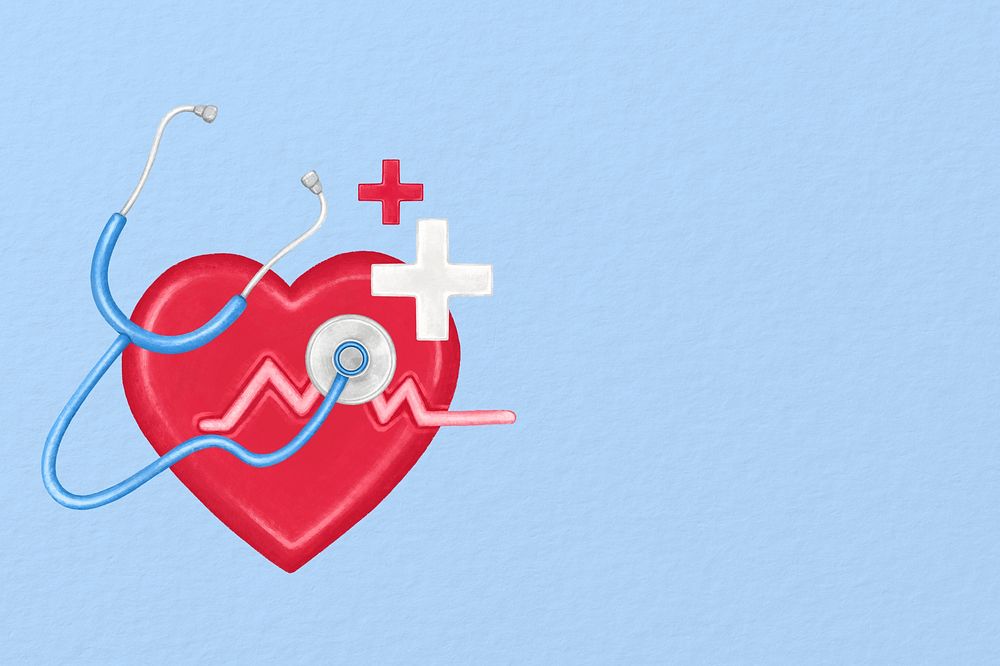 Stethoscope heart background, healthcare illustration
