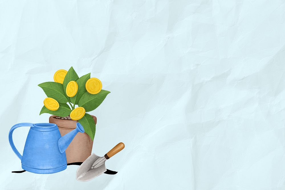 Plant care aesthetic background, hobby illustration
