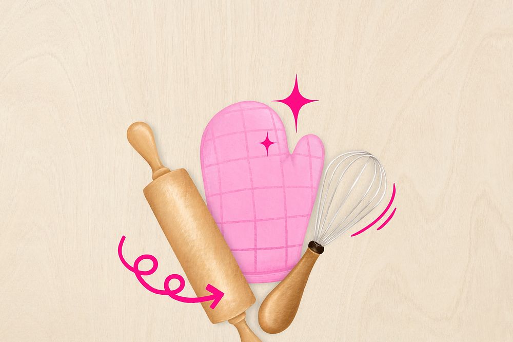Baking tool aesthetic, hobby illustration