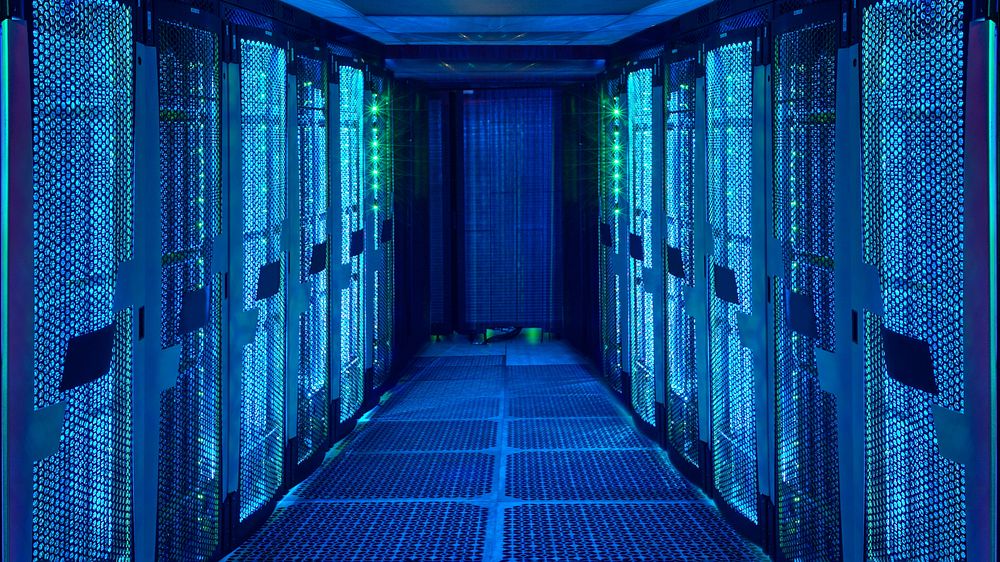 Blue computer server desktop wallpaper background