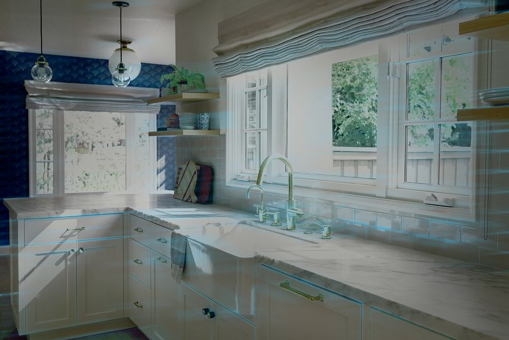 Modern smart kitchen image with copy space