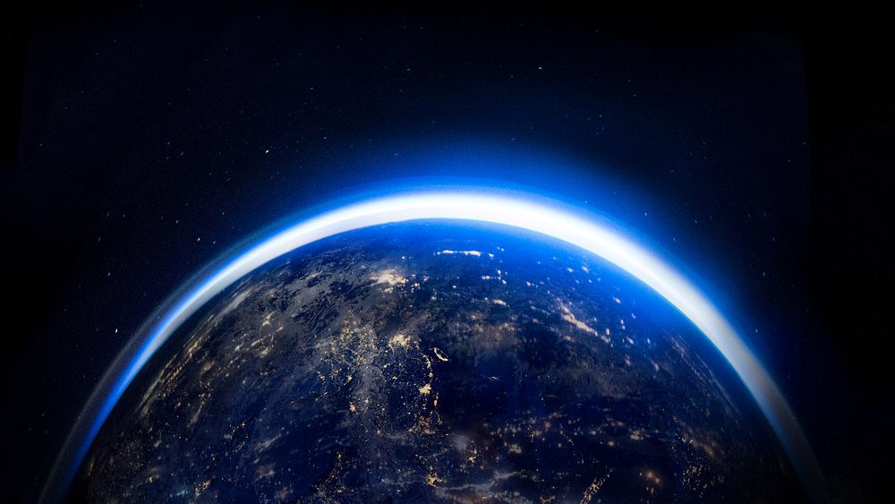 Glowing planet earth computer wallpaper