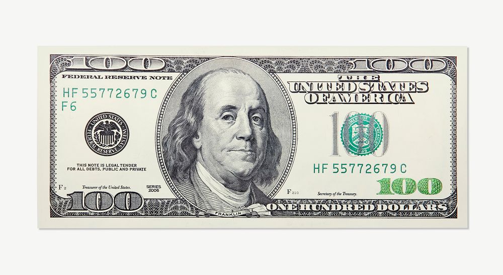 American dollar isolated object psd
