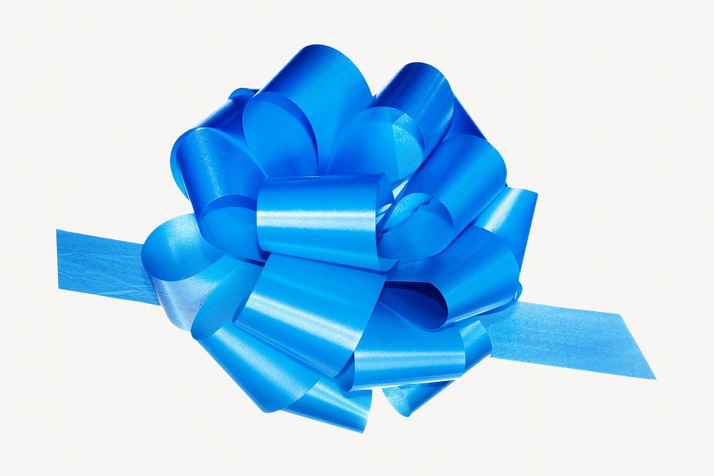 Blue ribbon, isolated object on white