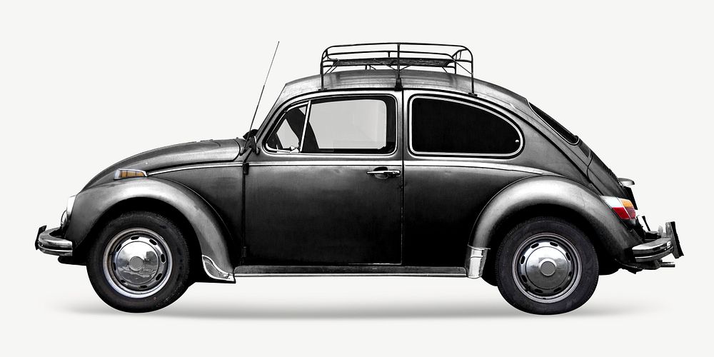 Black vintage car isolated object psd