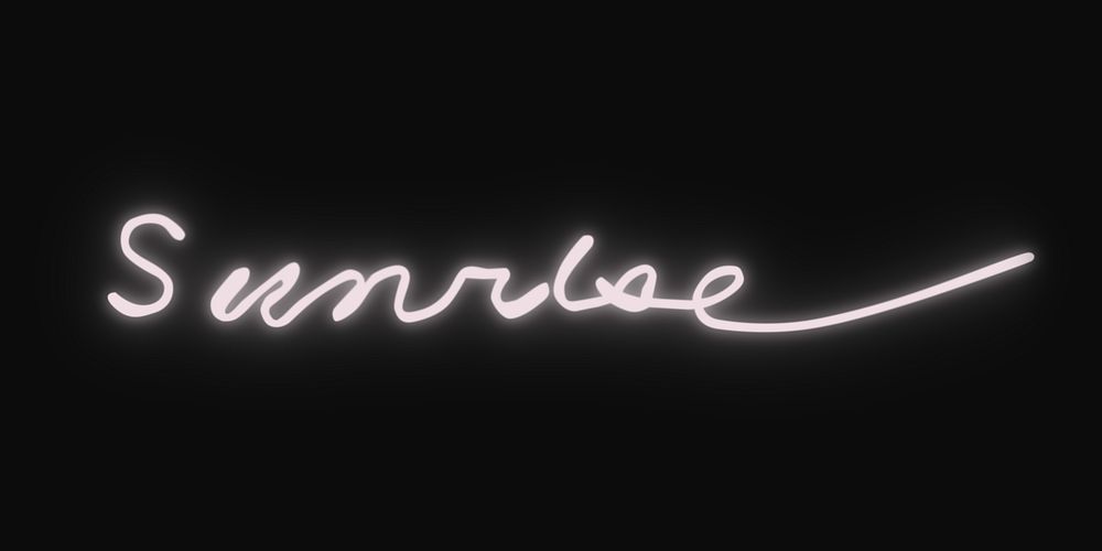 Sunrise neon sign  isolated object 