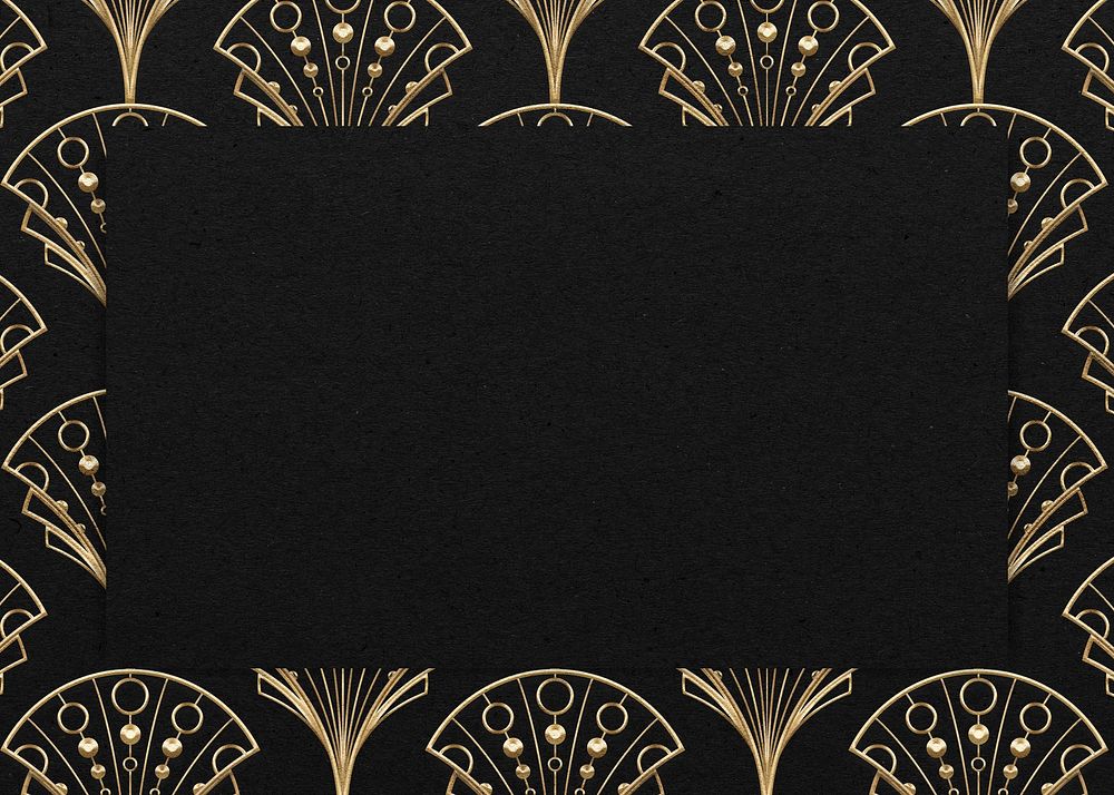 Vintage gatsby frame background, dark brown design