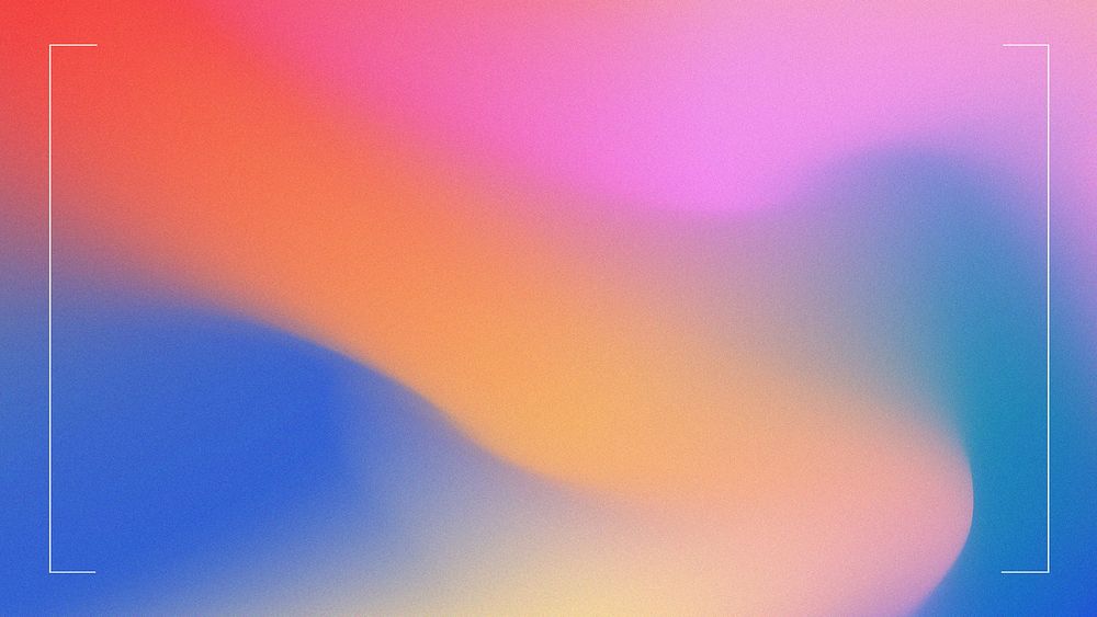Colorful gradient desktop wallpaper, botanical frame design