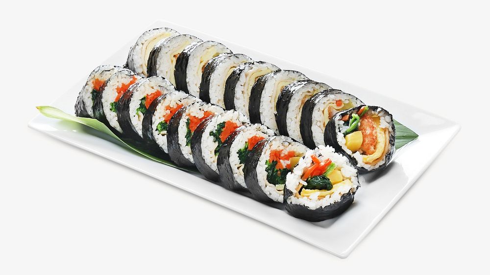 Sushi rolls food isolated object