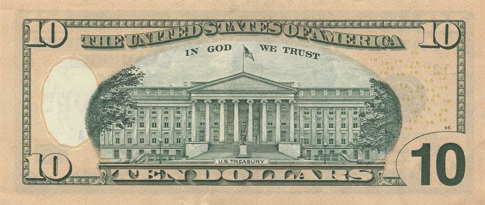 US $10 Series 2004 reverse