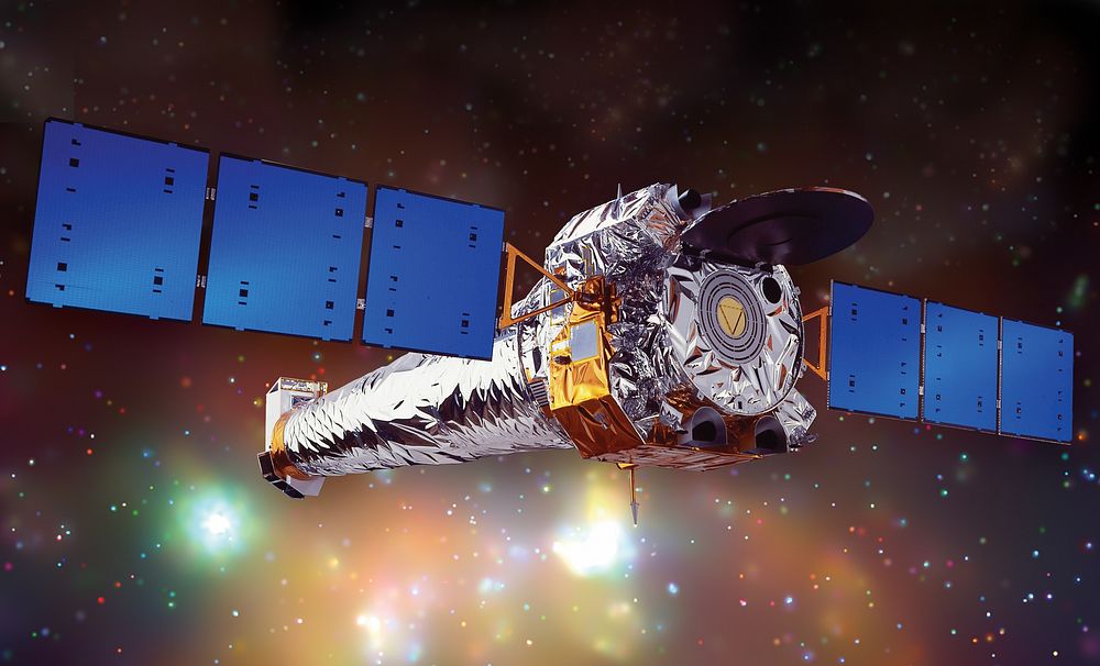 Artist illustration of the Chandra X-ray Observatory. Chandra is the most sensitive X-ray telescope ever built.