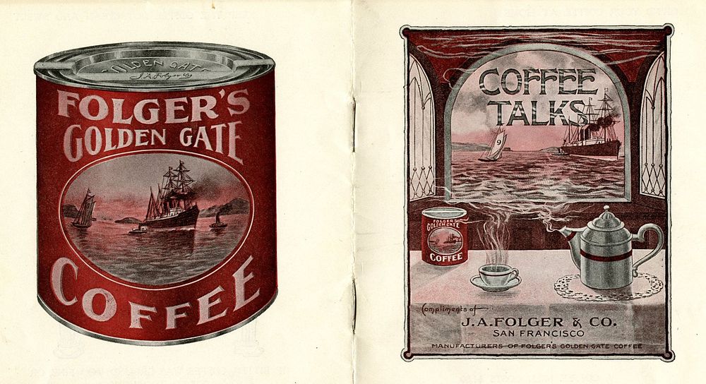 Advertisement for Folger's coffee (undated, but pre-Golden Gate bridge)