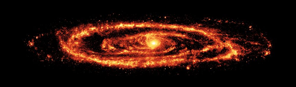 Red Andromeda galaxy space, isolated design