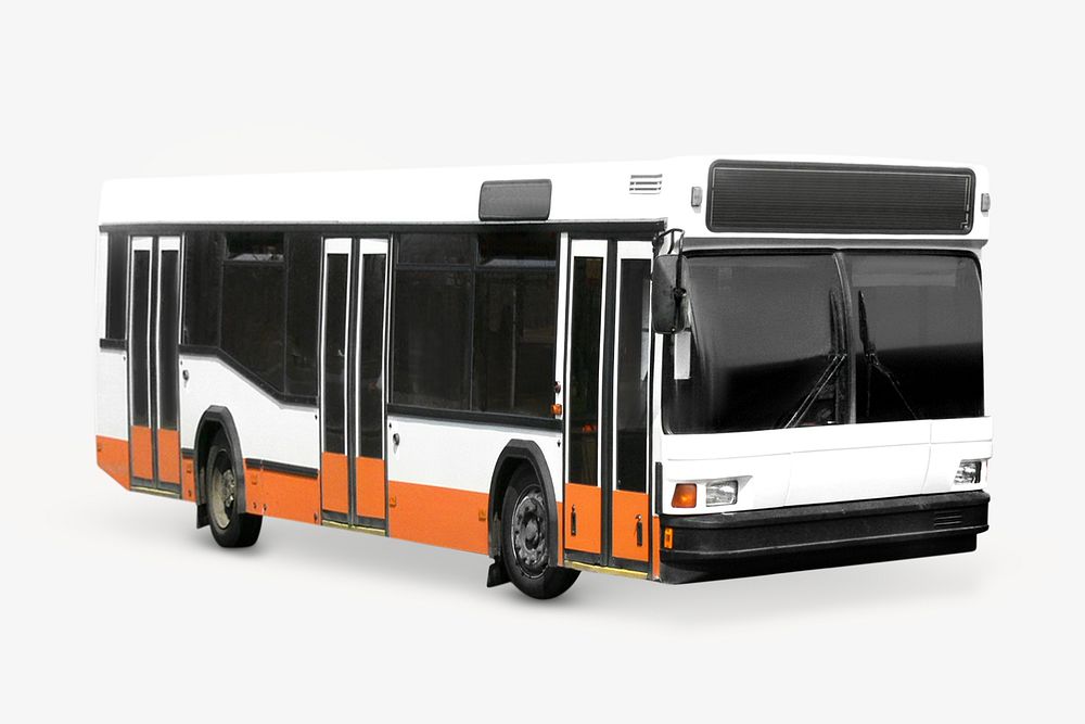 Public transportation bus isolated image on white