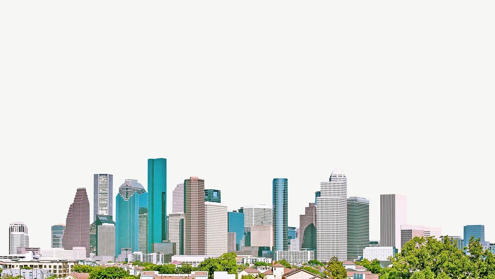 Downtown Houston, Texas travel border psd