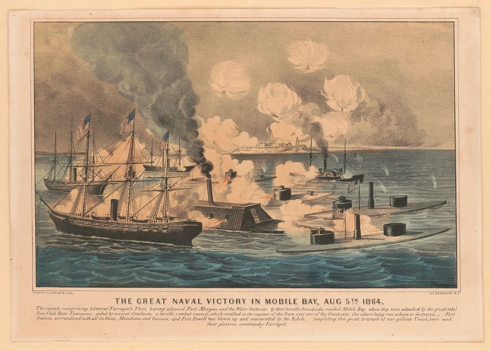 Great naval victory in Mobile Bay, Aug. 5th 1864 (1864?) by Currier & Ives.
