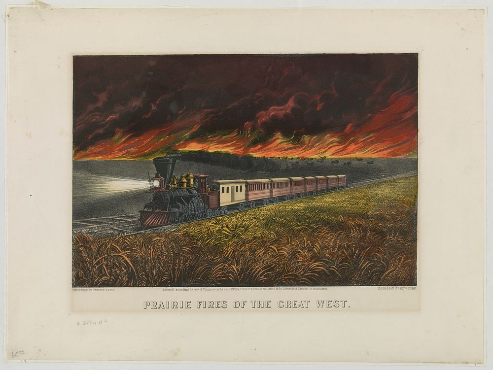 Prairie fires of the great west (1872) by Currier & Ives