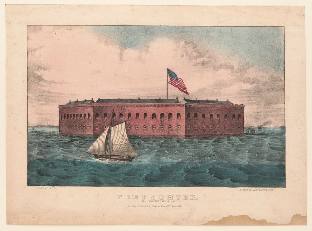 Fort Sumter: Charleston Harbor, S.C. between 1860 and 1870 by Currier & Ives