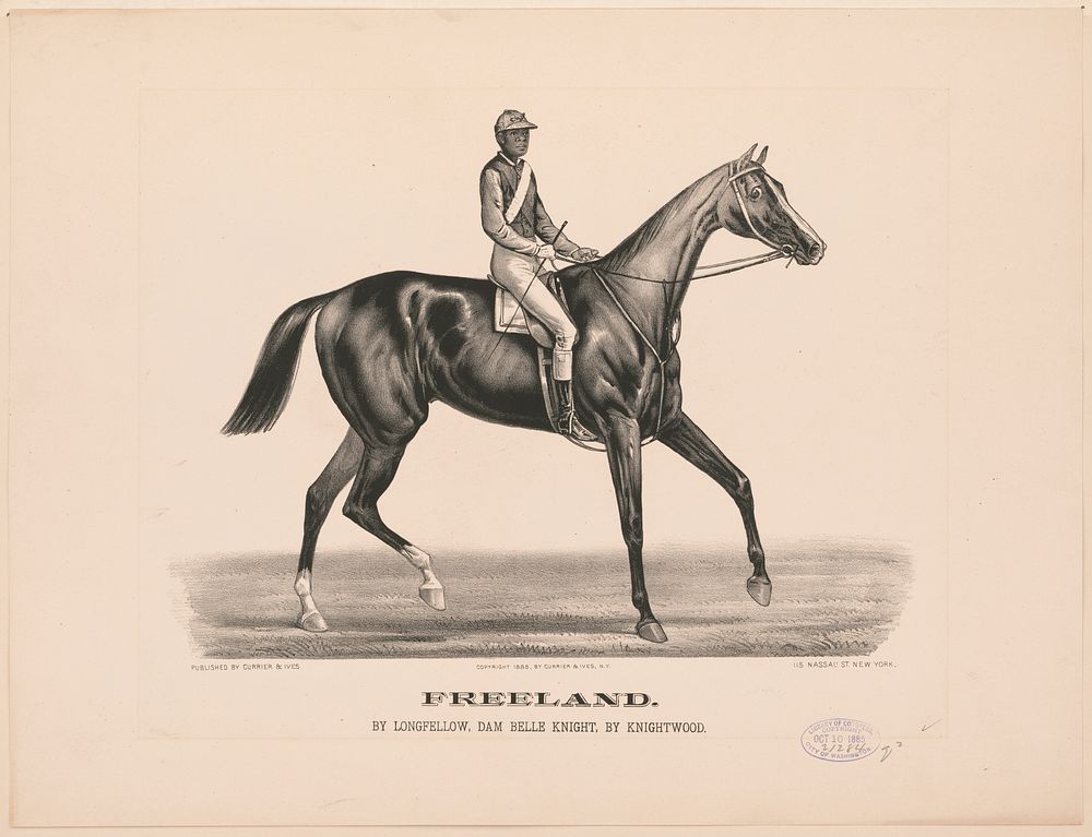 Freeland: By Longfellow, dam belle Knight, Knightwood (1885) by Currier & Ives