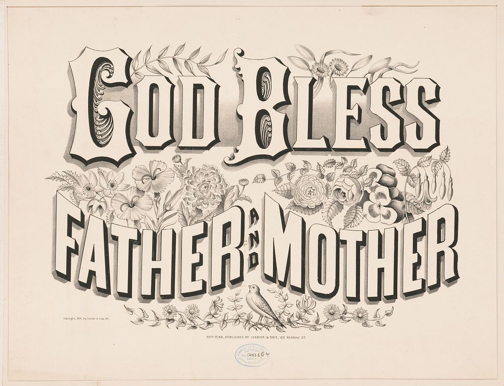 God bless father and mother (1876) by Currier & Ives
