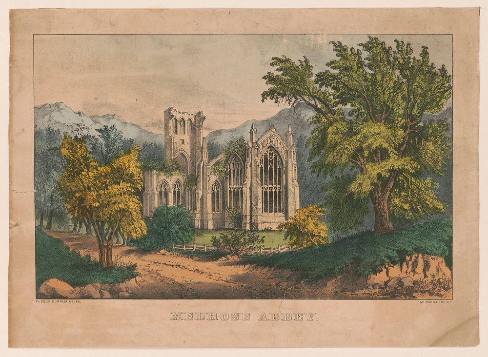 Melrose Abbey between 1856 and 1907 by Currier & Ives