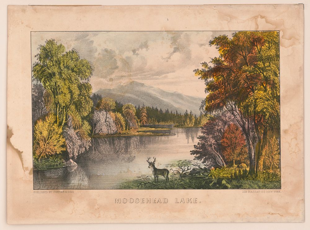 Moosehead Lake between 1840 and 1880 by Currier & Ives