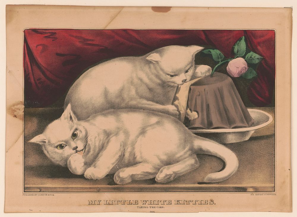 My little white kitties: taking the cake between 1856 and 1907 by Currier & Ives