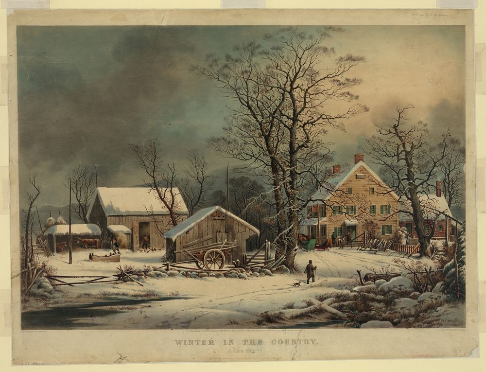 Winter in the country: a cold morning (1863) by Currier & Ives