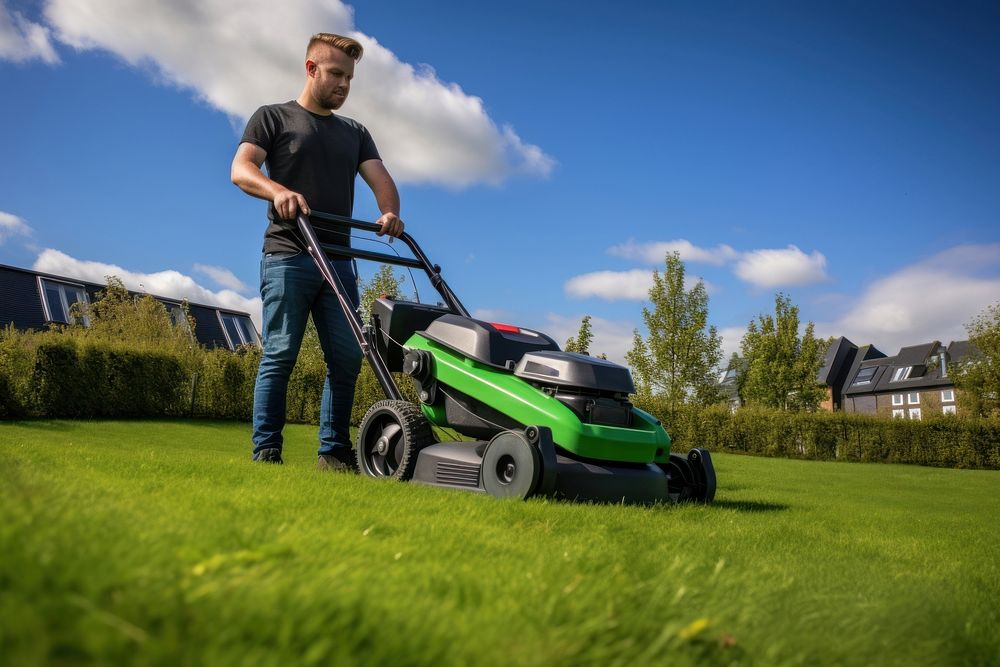 Grass lawn vehicle mower. AI generated Image by rawpixel.