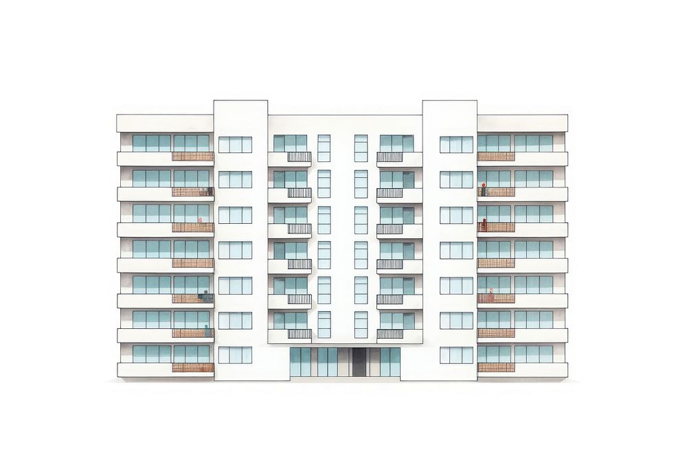 Apartment architecture building drawing. AI generated Image by rawpixel.