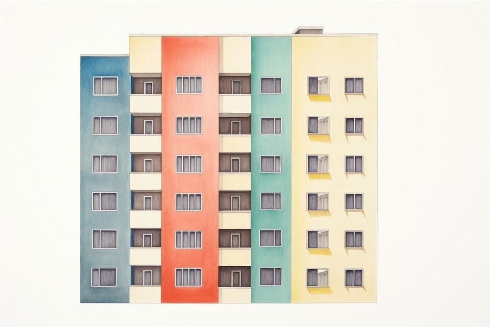 Apartment architecture building city. AI generated Image by rawpixel.