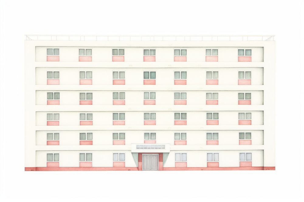 Apartment architecture building drawing. AI generated Image by rawpixel.