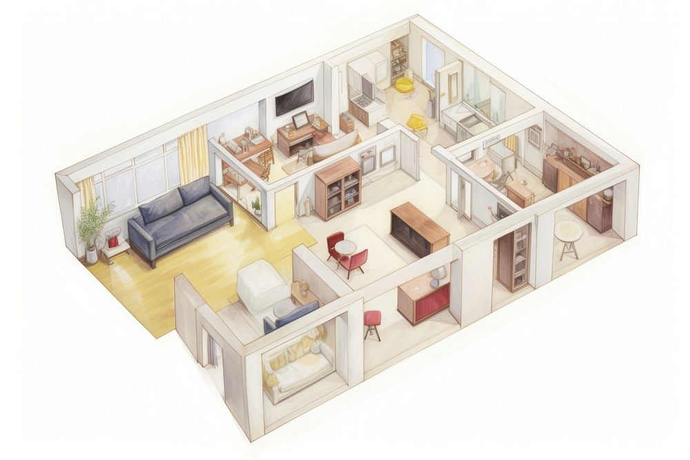 Apartment indoor architecture furniture building. AI generated Image by rawpixel.