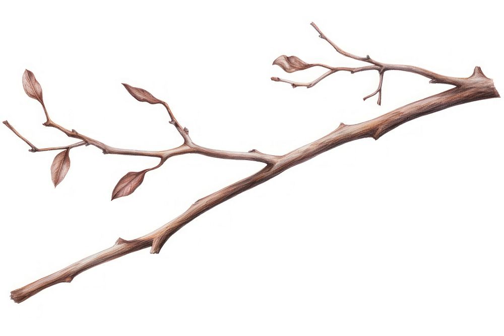 Branch plant white background driftwood. AI generated Image by rawpixel.