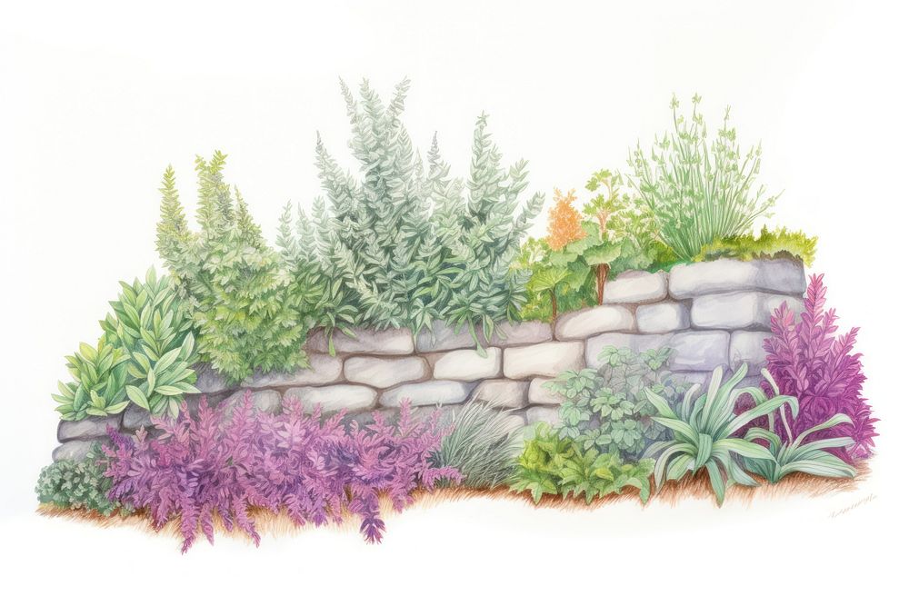 Garden architecture outdoors drawing. AI generated Image by rawpixel.
