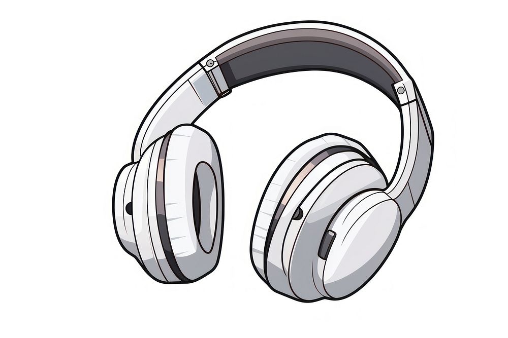 Headphones headset cartoon white background. AI generated Image by rawpixel.