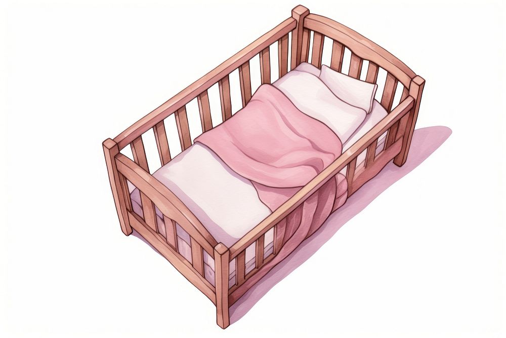 Crib furniture cartoon pink. AI generated Image by rawpixel.