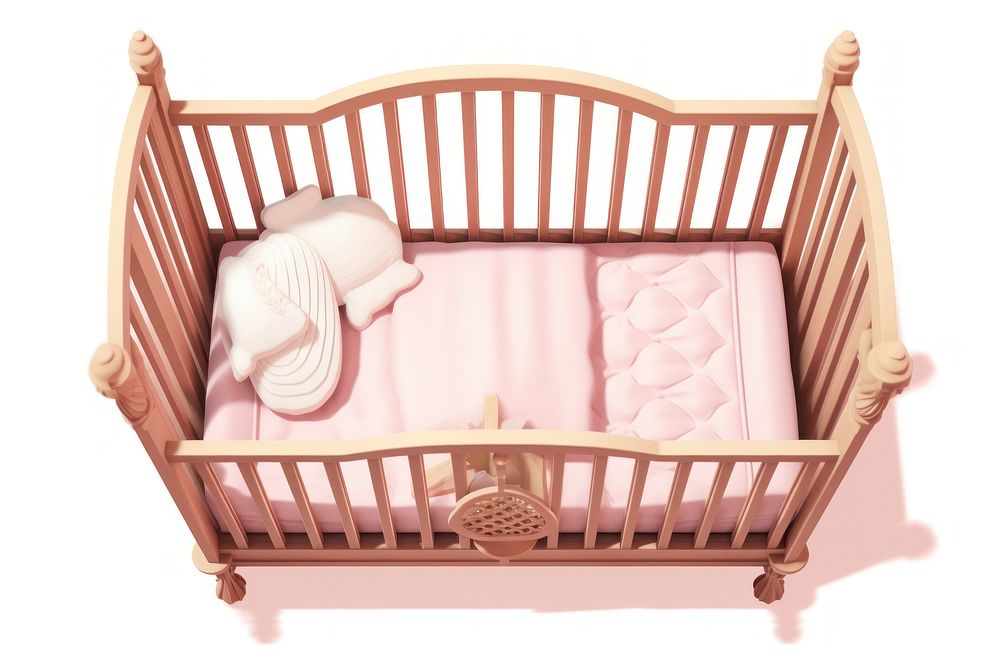 Crib furniture cartoon pink. AI generated Image by rawpixel.