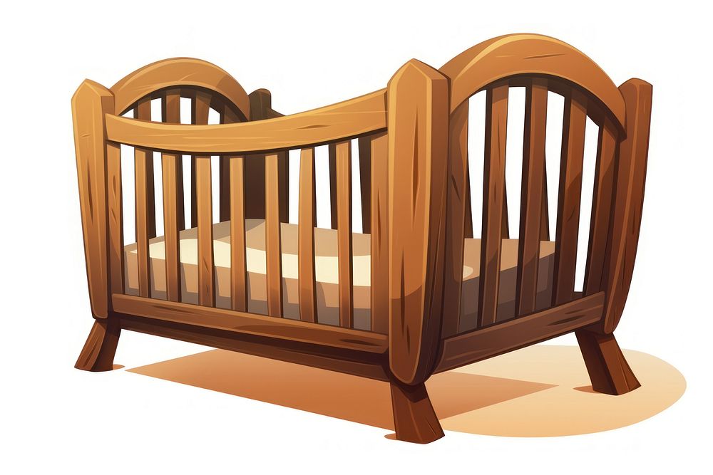 Crib furniture wood bed. AI generated Image by rawpixel.