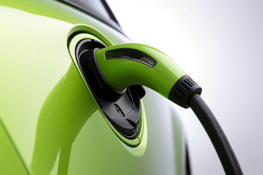 Green electric car charging, design resource. AI generated Image by rawpixel