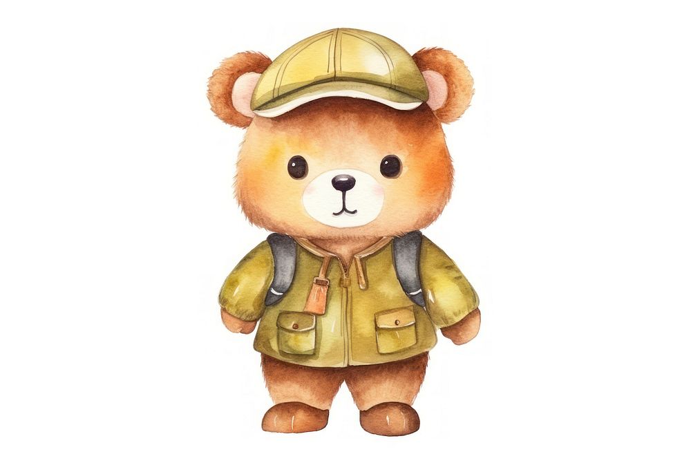 Animal wearing boy scout uniform cartoon plush cute. AI generated Image by rawpixel.