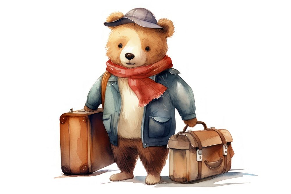Luggage travel bear toy. AI generated Image by rawpixel.