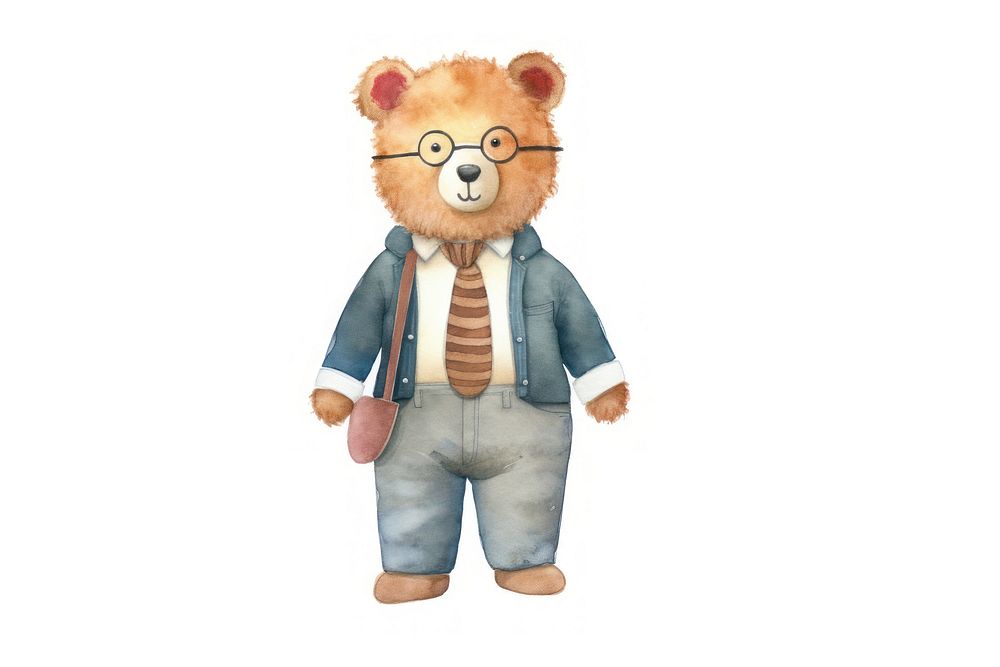 Teacher bear cartoon plush toy. AI generated Image by rawpixel.
