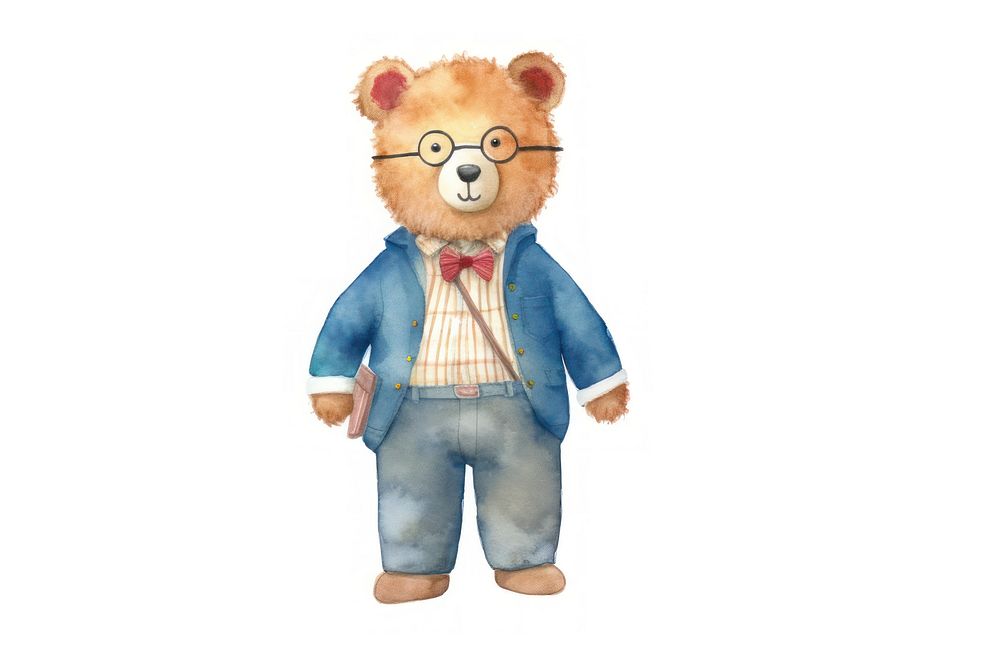 Teacher bear cartoon plush toy. AI generated Image by rawpixel.