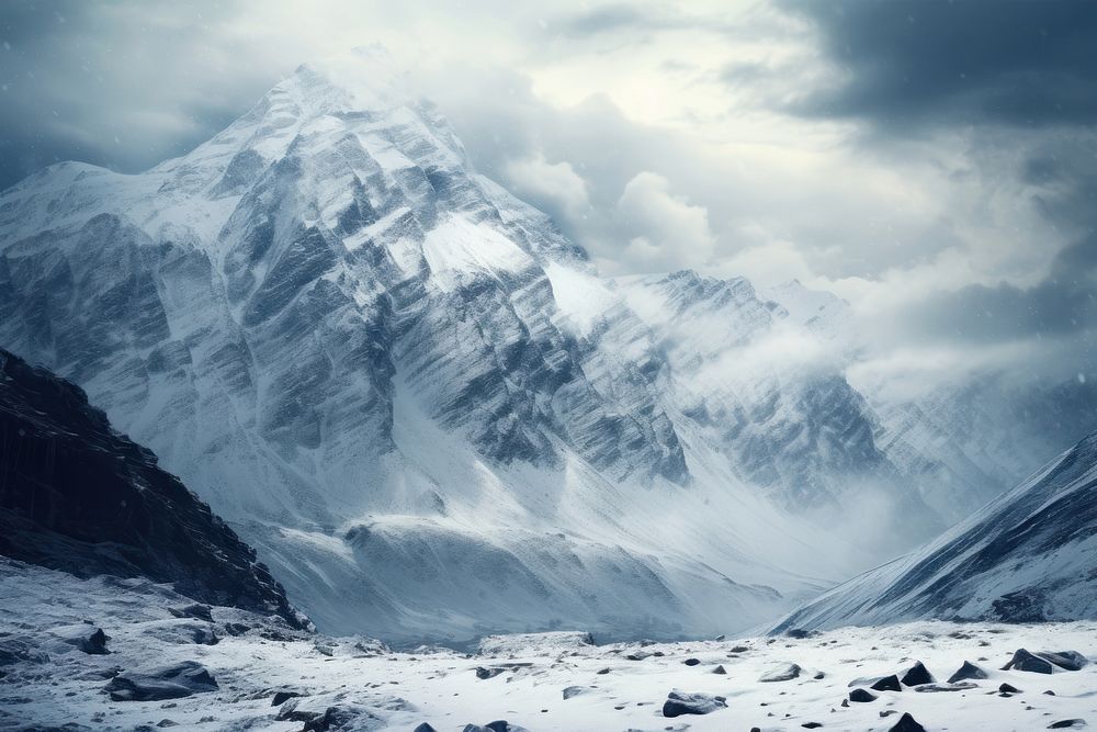 Mountain landscape outdoors glacier. AI generated Image by rawpixel.