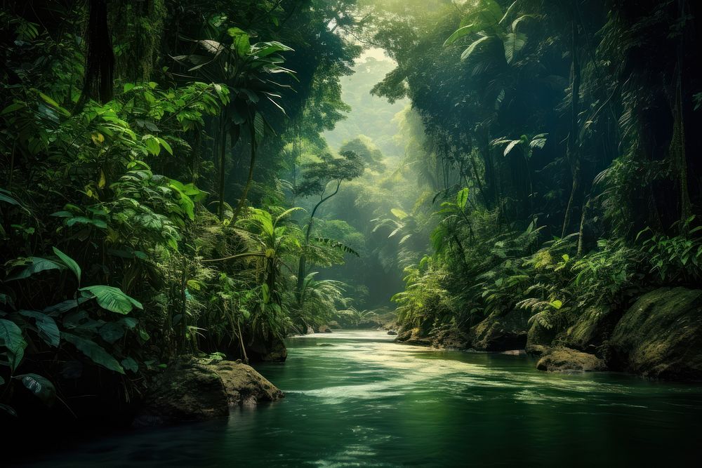 Jungle nature forest vegetation. AI generated Image by rawpixel.