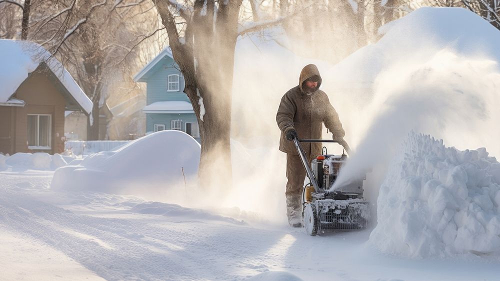 a photo of a Snowblower at work on a winter day. AI generated Image by rawpixel. 