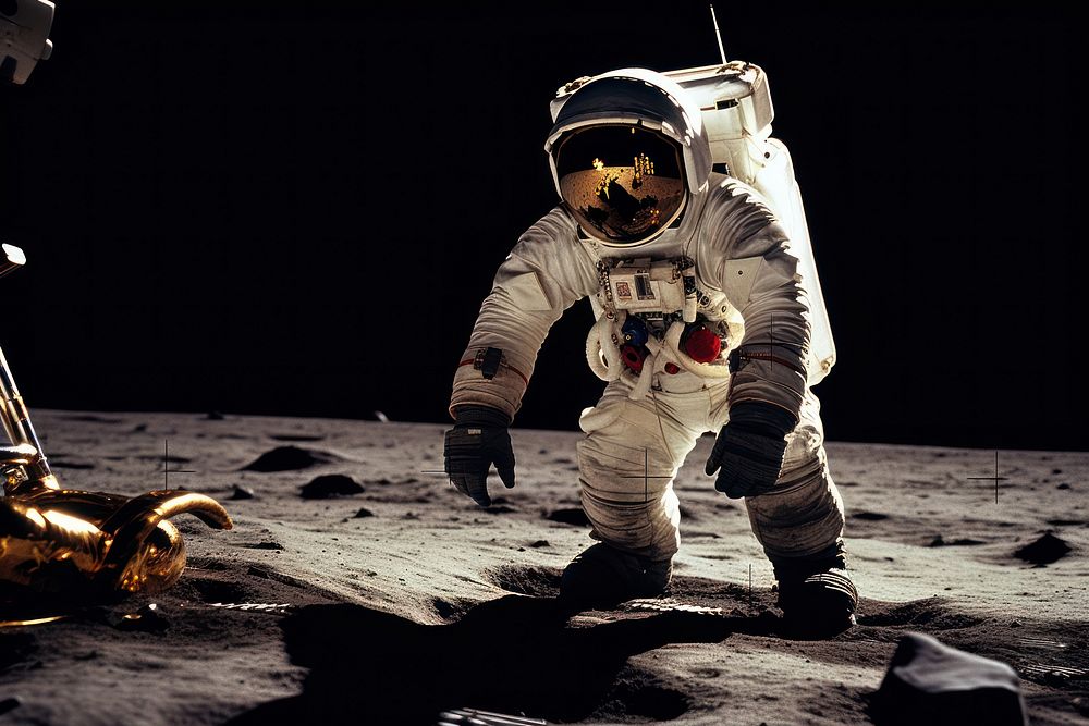 Space astronaut moon transportation. AI generated Image by rawpixel.