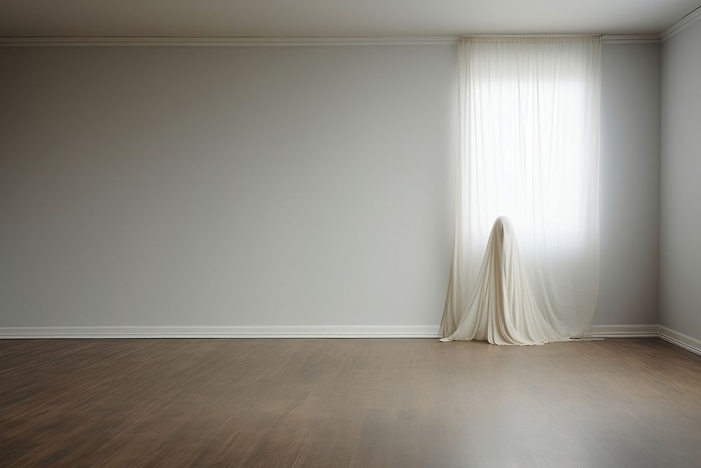 Happy gost empty room flooring architecture hardwood. AI generated Image by rawpixel.